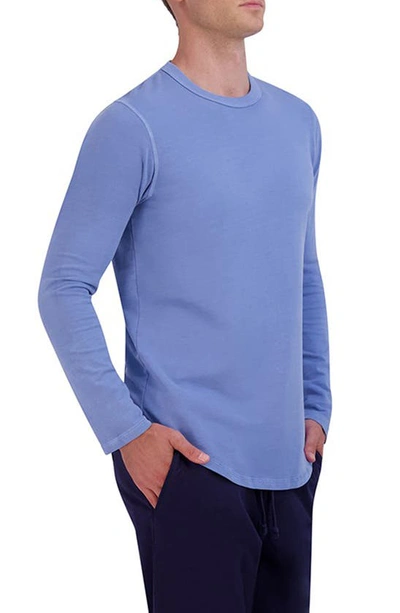 Shop Goodlife Sunfaded Micro Terry Crew Sweatshirt In Granada Sky