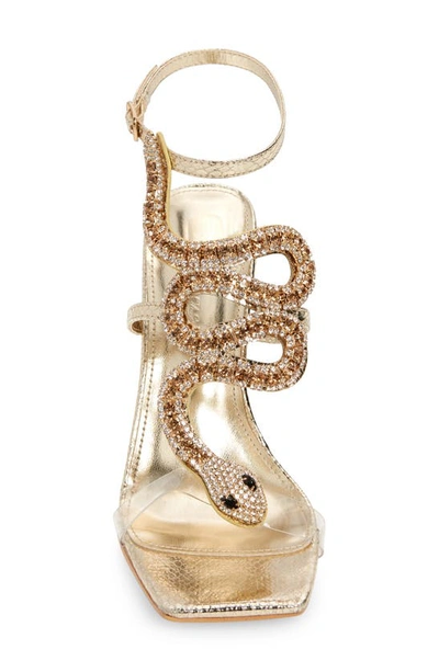 Shop Azalea Wang Cobra Ankle Strap Sandal In Gold