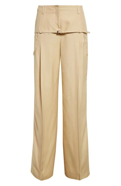 Shop Jacquemus The Criollo Belted Wide Leg Pants In Beige