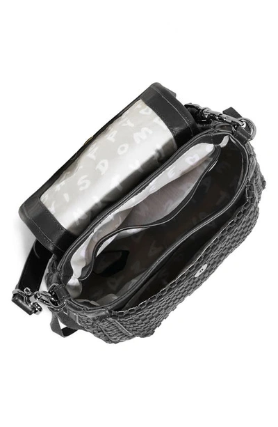 Shop Aimee Kestenberg Mini All For Love Woven Leather Crossbody Bag In Black