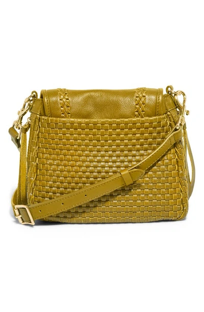 Shop Aimee Kestenberg Mini All For Love Woven Leather Crossbody Bag In Cumin