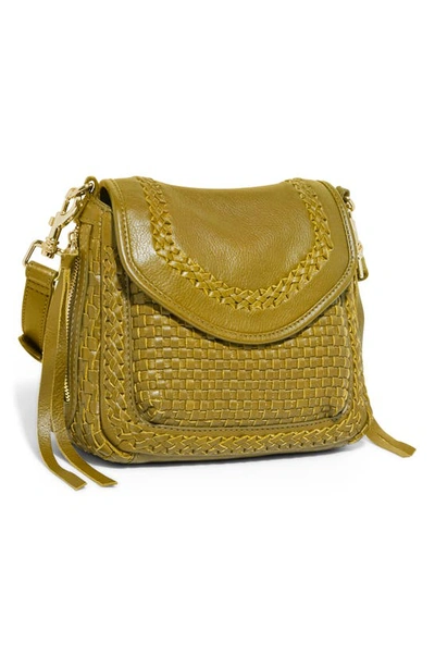 Shop Aimee Kestenberg Mini All For Love Woven Leather Crossbody Bag In Cumin