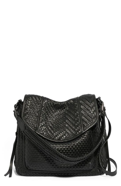 Shop Aimee Kestenberg All For Love Woven Leather Shoulder Bag In Black