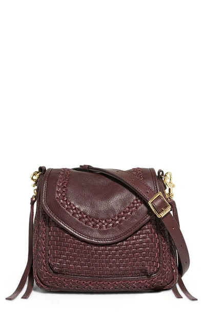 Shop Aimee Kestenberg Mini All For Love Woven Leather Crossbody Bag In True Plum