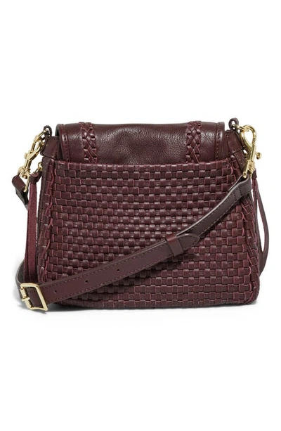 Shop Aimee Kestenberg Mini All For Love Woven Leather Crossbody Bag In True Plum