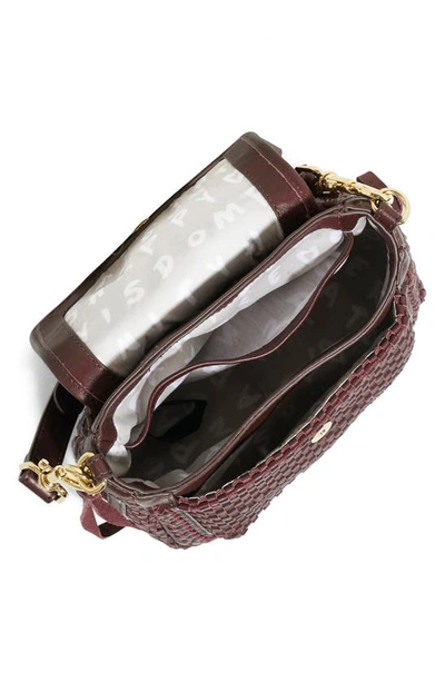 Shop Aimee Kestenberg Mini All For Love Woven Leather Crossbody Bag In True Plum