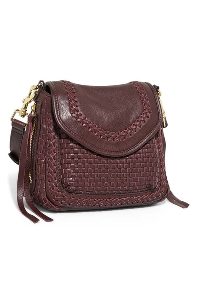 Shop Aimee Kestenberg Mini All For Love Woven Leather Crossbody Bag In True Plum