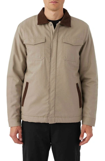 Shop O'neill Beacon Faux Shearling Lined Jacket In Khaki