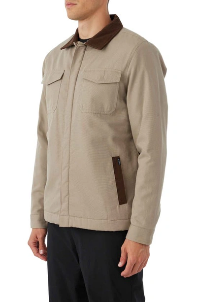 Shop O'neill Beacon Faux Shearling Lined Jacket In Khaki
