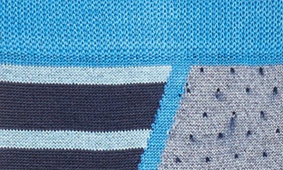 Shop Bugatchi Polka Dot Stripe Mercerized Cotton Blend Dress Socks In Navy