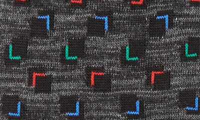 Shop Bugatchi Geometric Mercerized Cotton Blend Dress Socks In Graphite
