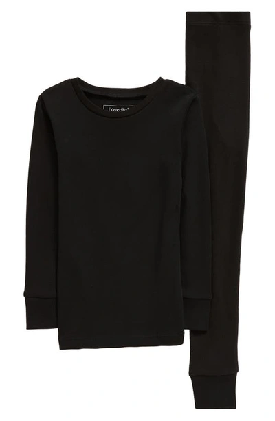 Shop L'ovedbaby Two-piece Organic Cotton Pajamas In Black