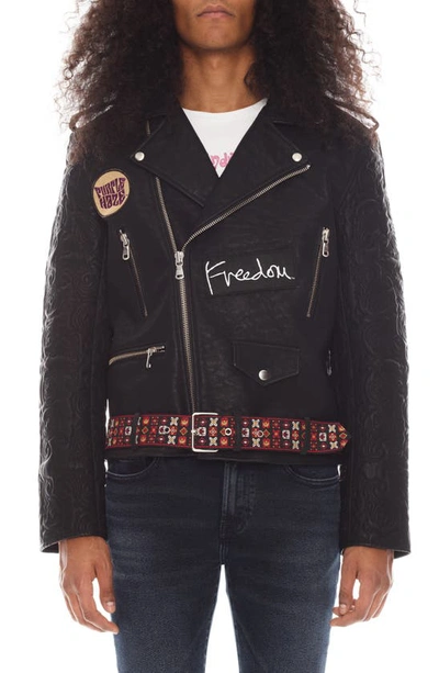 Cult Of Individuality Hendrix Faux Leather Moto Jacket In Black ModeSens