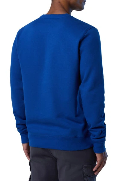 Shop North Sails Logo Embroidered Cotton Sweatshirt In Ocean Blue
