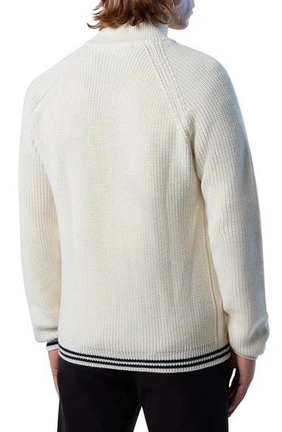 Shop North Sails Half Zip Wool Blend Sweater In Marshmellow