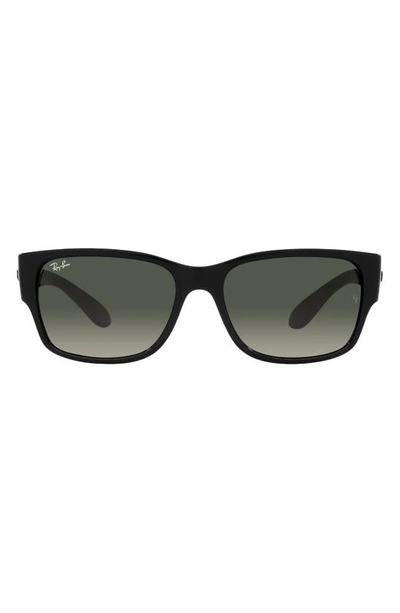 Shop Ray Ban 58mm Gradient Polarized Rectangular Sunglasses In Black
