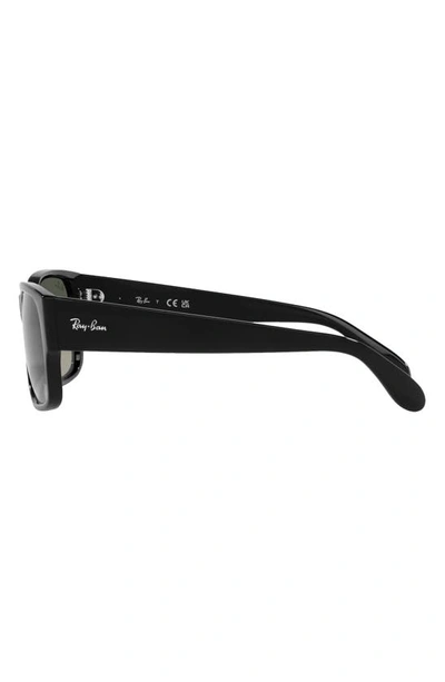 Shop Ray Ban 58mm Gradient Polarized Rectangular Sunglasses In Black