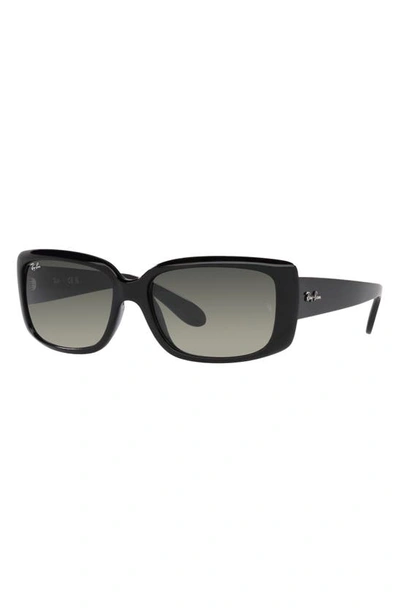 Ray Ban Womens Ray-ban Rb4389 Rectangular-frame Propionate Sunglasses In Black