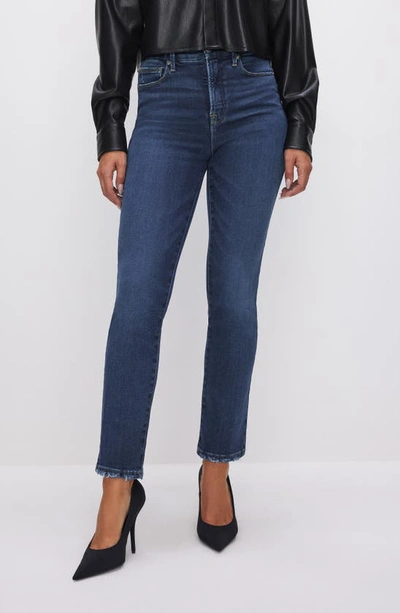 Shop Good American Good Legs Straight Leg Jeans In Indigo511