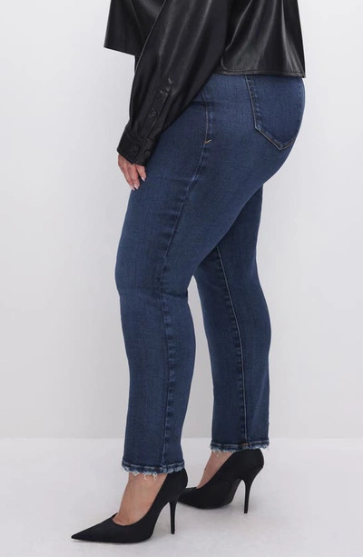 Shop Good American Good Legs Straight Leg Jeans In Indigo511