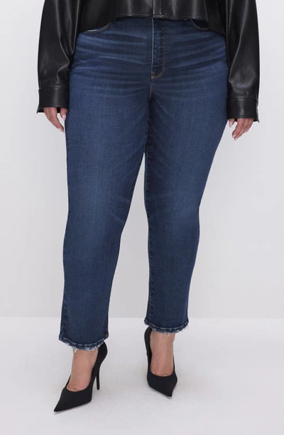 Shop Good American Good Legs Straight Leg Jeans In Indigo511