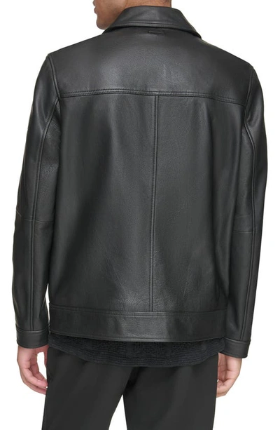 Shop Andrew Marc Clayton Leather Jacket In Black