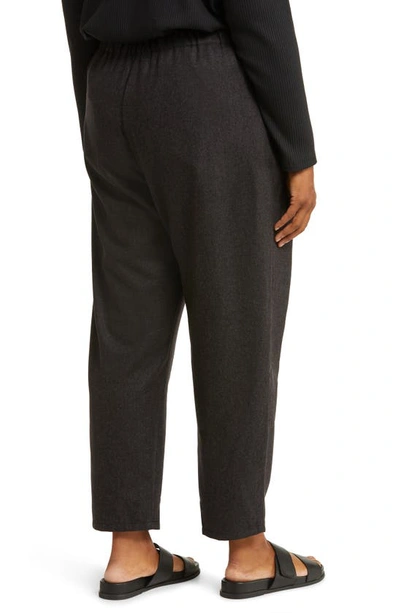Shop Eileen Fisher Wool Tapered Ankle Pants In Charcoal