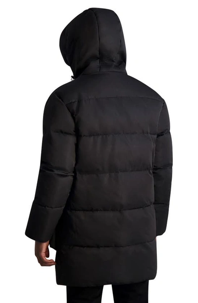 Shop Karl Lagerfeld Quilted Down & Feather Fill Parka In Black