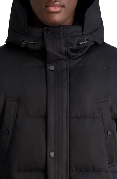 Shop Karl Lagerfeld Quilted Down & Feather Fill Parka In Black