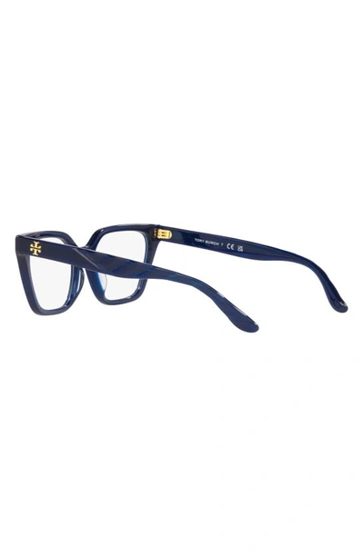 Shop Tory Burch 53mm Rectangular Optical Glasses In Navy