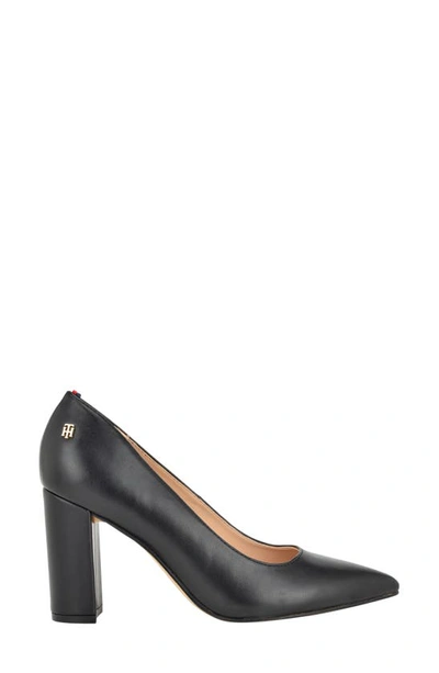 Shop Tommy Hilfiger Abilene Block Heel Pump In Black