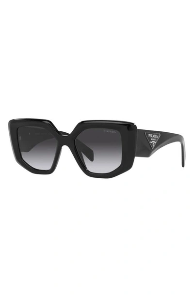 Prada 52mm Gradient Square Sunglasses In Black