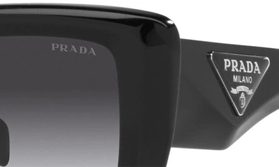 Prada 52mm Gradient Square Sunglasses In Black