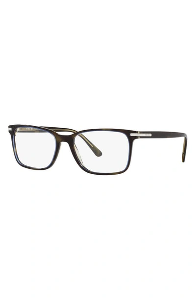 Shop Prada 54mm Rectangular Optical Glasses In Blue Tort