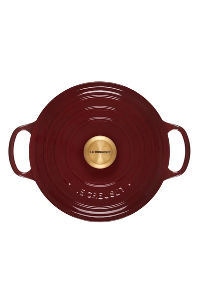 Shop Le Creuset Signature 7 1/4-quart Round Enamel Cast Iron Dutch Oven In Rhone