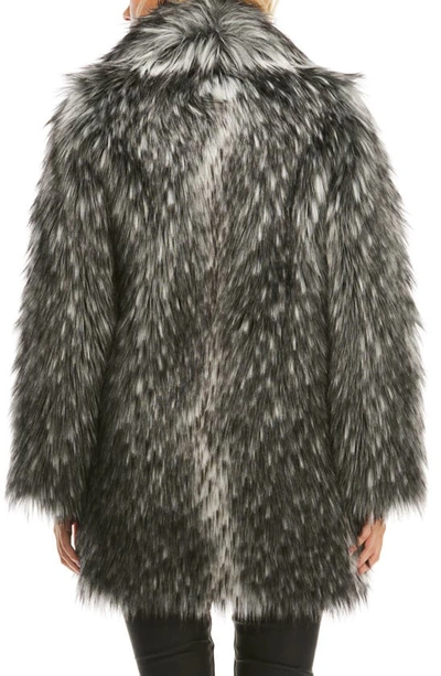 Shop Donna Salyers Fabulous-furs Donna Salyers Fabulous Furs Shawl Collar Faux Fur Coat In Smokey