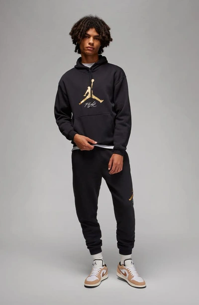Shop Jordan Baseline Oversize Hoodie In Black/ Gold