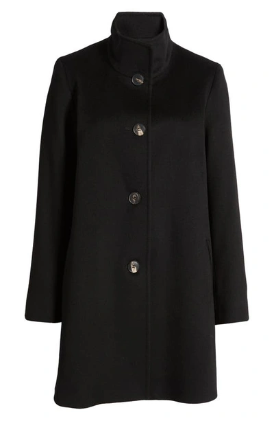 Shop Fleurette Dawn Stand Collar Wool Car Coat In Black