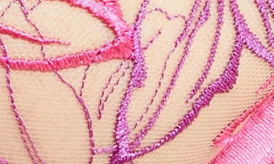 Shop Bluebella Lilly Embroidered Mesh & Satin Underwire Bra In Fuchsia Pink