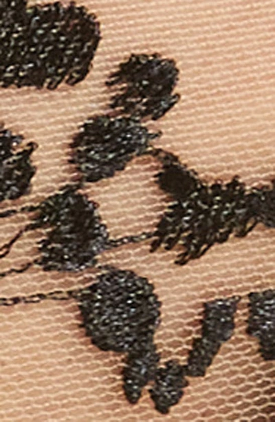 Shop Bluebella Marisa Embroidered Mesh Thong In Black/sheer