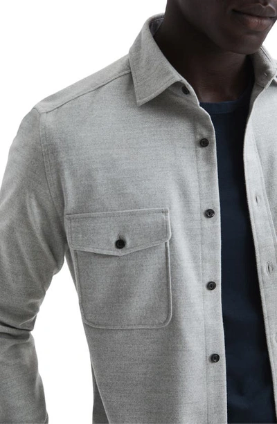 Shop Reiss Chaser Twill Button-up Shirt In Grey Melange