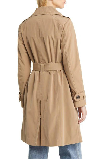 Shop London Fog Missy Double Breasted Trench Coat In Macaroon