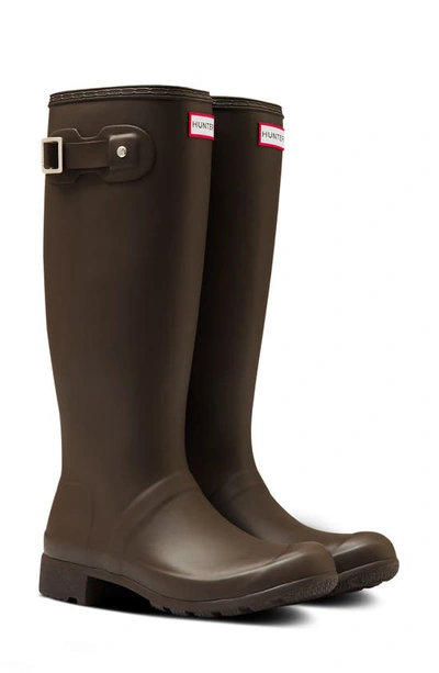 Shop Hunter Original Tour Tall Packable Waterproof Rain Boot In Bitter Chocolate