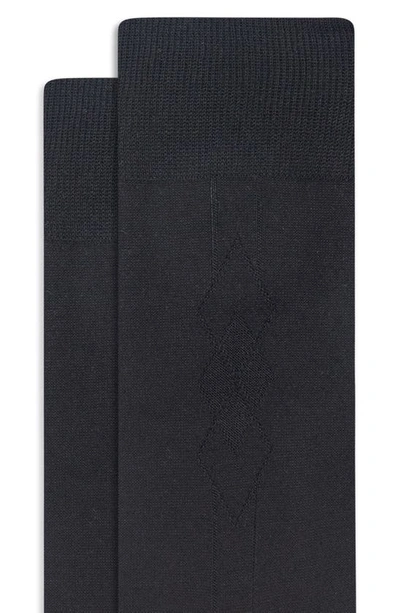 Shop Bugatchi Diamond Cluster Dress Socks In Black