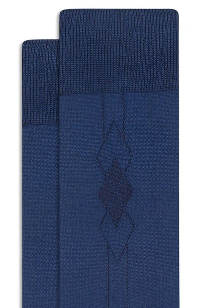 Shop Bugatchi Diamond Cluster Dress Socks In Navy