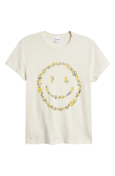 Shop Re/done '70s Smile Graphic T-shirt In Vintage White