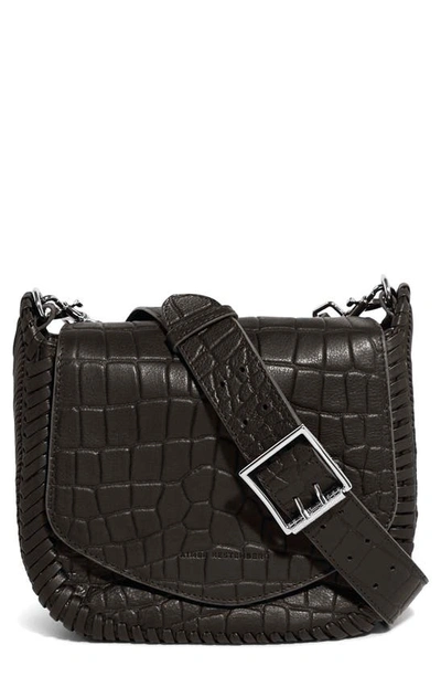 Shop Aimee Kestenberg All For Love Leather Crossbody Bag In Black Croco