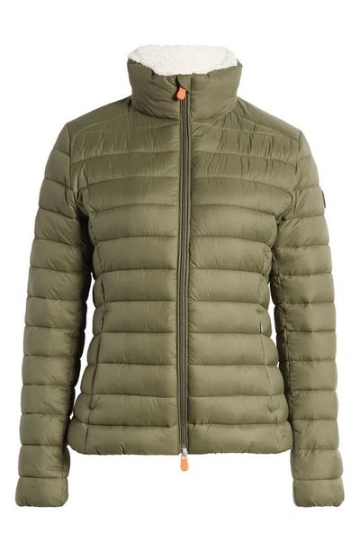 Save The Duck Camilla Puffer Jacket In Laurel Green