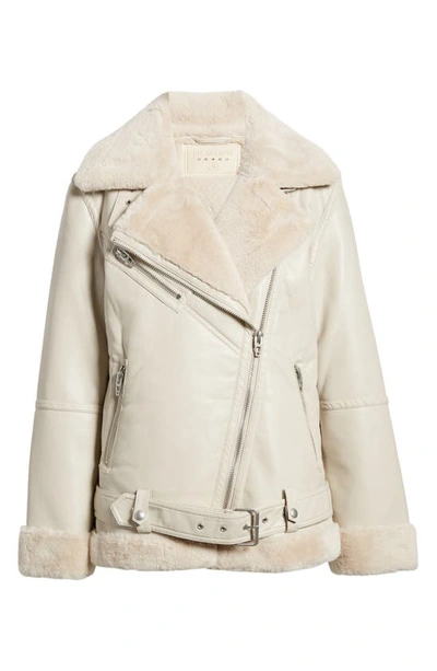 Shop Blanknyc Faux Leather & Faux Fur Moto Jacket In Break The Ice