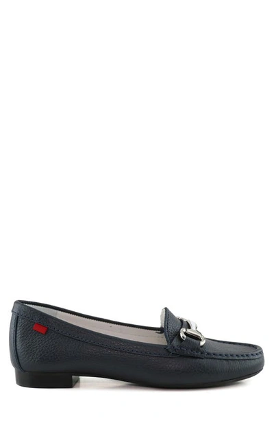 Shop Marc Joseph New York Grand Street Loafer In Navy Pearlized Grainy